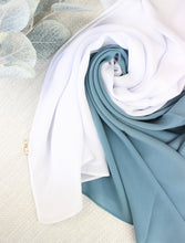 Load image into Gallery viewer, Stone Blue X White Scarf
