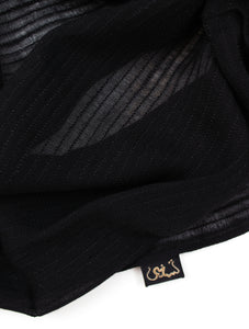 Black Delicate Stripes Cotton Scarf