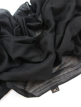 Load image into Gallery viewer, Black Crinkle Scarf
