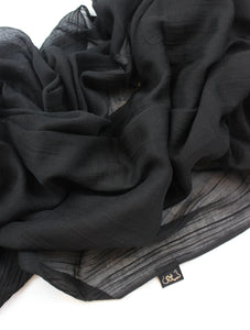 Black Crinkle Scarf