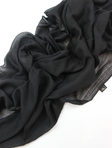 Black Crinkle Scarf