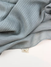 Load image into Gallery viewer, Steel Blue Delicate Stripes Cotton Scarf
