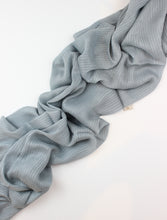 Load image into Gallery viewer, Steel Blue Delicate Stripes Cotton Scarf
