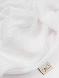 White Delicate Stripes Cotton Scarf