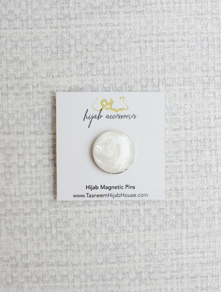 Off-White Marble Magnetic Pin – Tasneem Hijab House