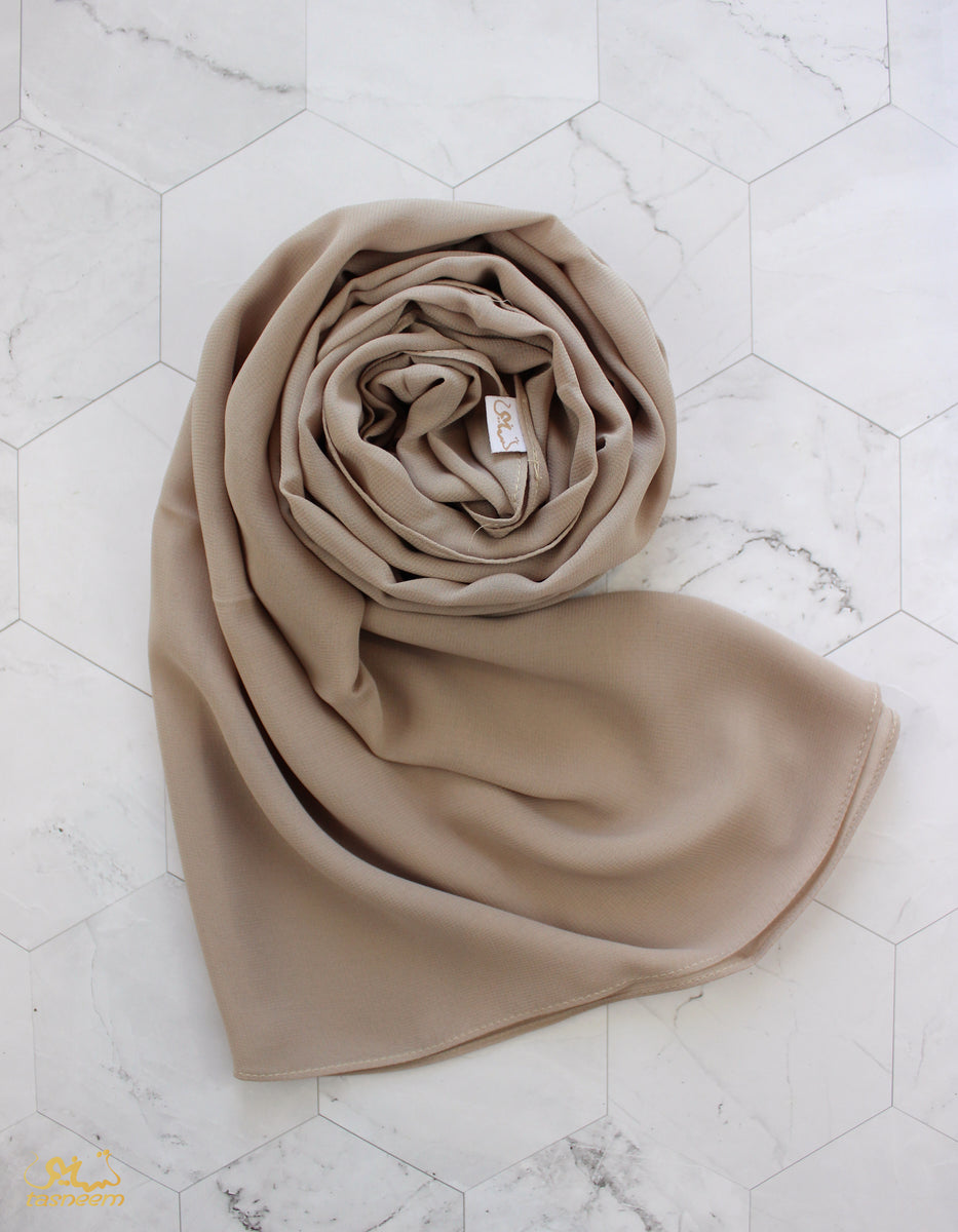 Latte Chiffon Hijab – Tasneem Hijab House